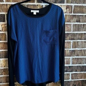 Michaels Black and Blue Chevron Blouse